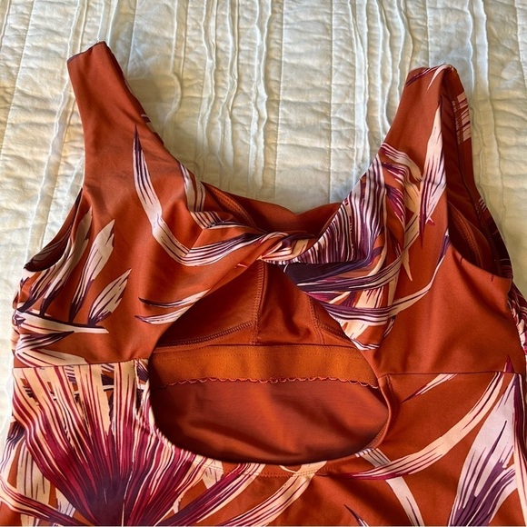 2/$30 Palisades Beach Club burnt ochre palm desert one piece swimsuit, size 14W - Picture 5 of 9